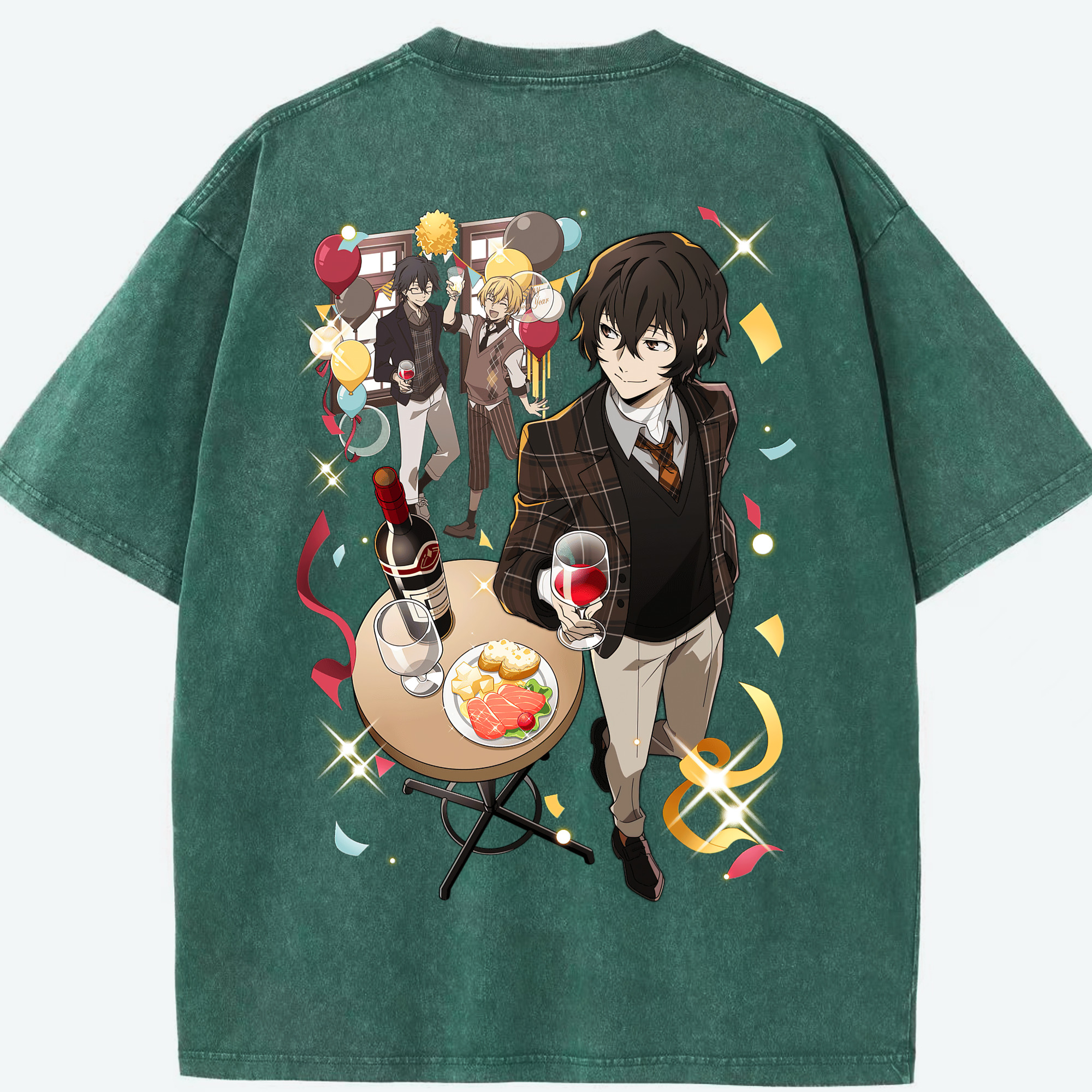 （画像用） 文豪ストレイドッグス Bungo Stray Dogs 綿100% ヴィンテージ風 半袖Tシャツ（背面プリント）